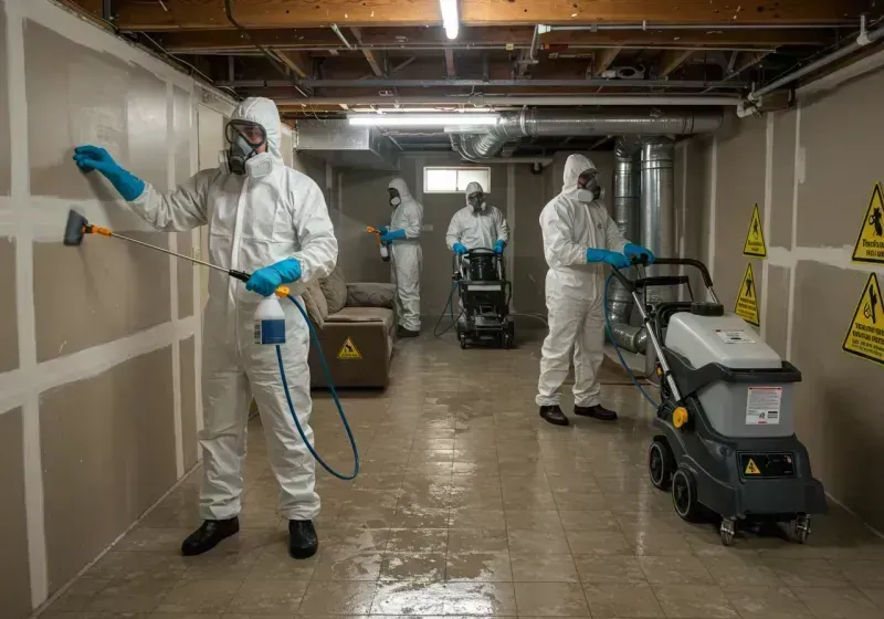 Basement Moisture Removal and Structural Drying process in Roberts County, TX